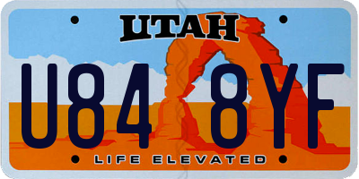 UT license plate U848YF