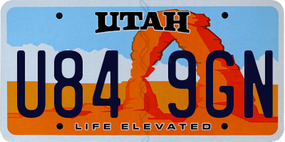 UT license plate U849GN