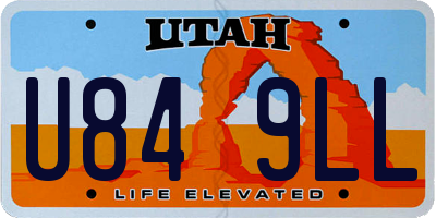 UT license plate U849LL
