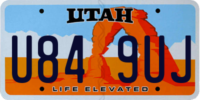 UT license plate U849UJ