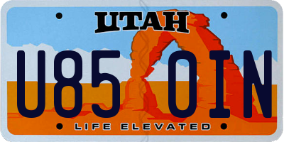 UT license plate U850IN