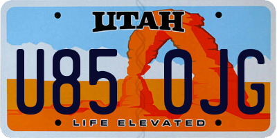 UT license plate U850JG