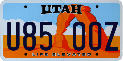 UT license plate U850OZ