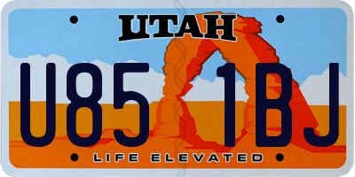 UT license plate U851BJ
