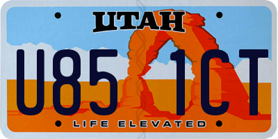 UT license plate U851CT