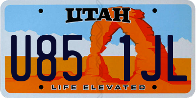 UT license plate U851JL