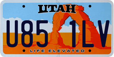 UT license plate U851LV
