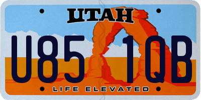 UT license plate U851QB