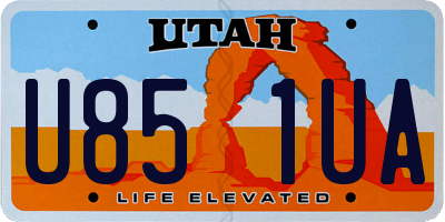 UT license plate U851UA