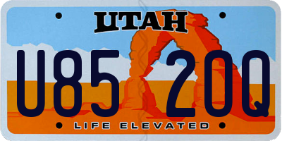 UT license plate U852OQ