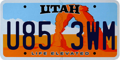UT license plate U853WM