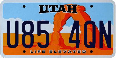 UT license plate U854QN