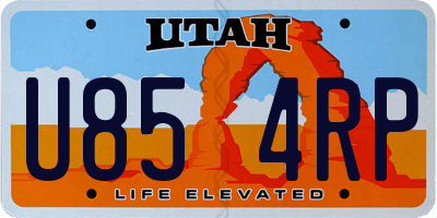 UT license plate U854RP