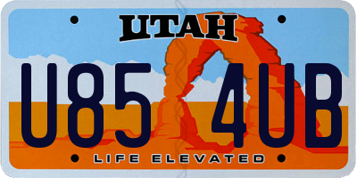 UT license plate U854UB