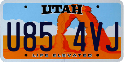UT license plate U854VJ