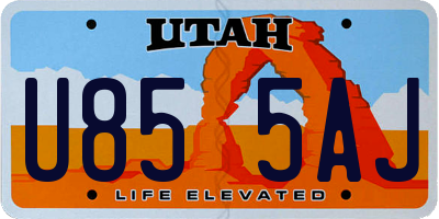 UT license plate U855AJ