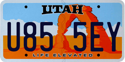 UT license plate U855EY