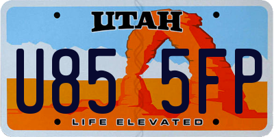 UT license plate U855FP