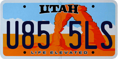 UT license plate U855LS
