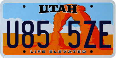UT license plate U855ZE