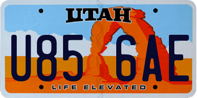 UT license plate U856AE
