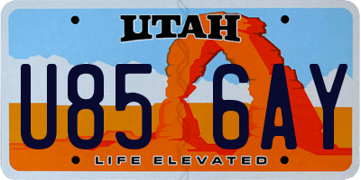 UT license plate U856AY