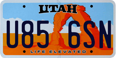 UT license plate U856SN