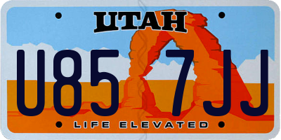 UT license plate U857JJ