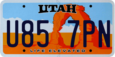 UT license plate U857PN