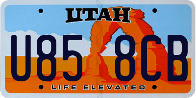 UT license plate U858CB