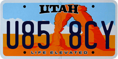 UT license plate U858CY