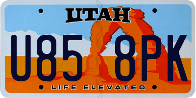 UT license plate U858PK