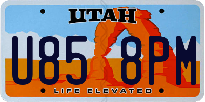 UT license plate U858PM