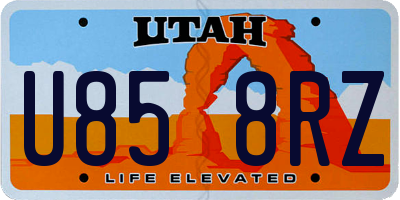 UT license plate U858RZ