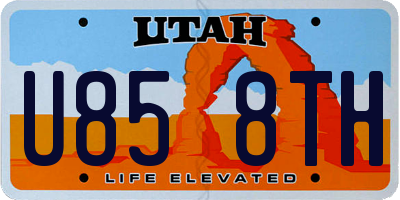 UT license plate U858TH