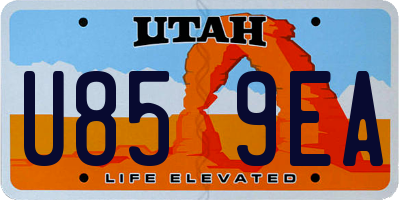 UT license plate U859EA