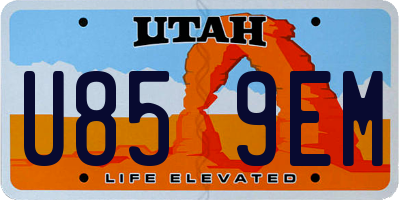 UT license plate U859EM