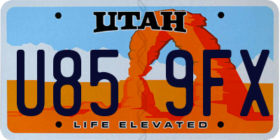 UT license plate U859FX