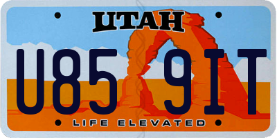 UT license plate U859IT