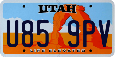 UT license plate U859PV