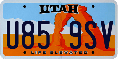 UT license plate U859SV