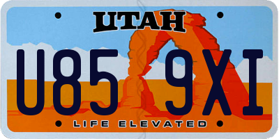 UT license plate U859XI