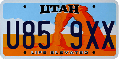 UT license plate U859XX