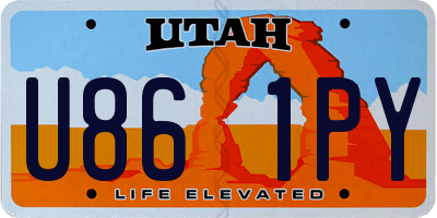 UT license plate U861PY