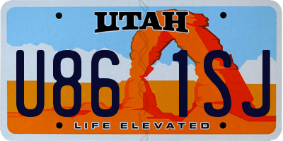 UT license plate U861SJ