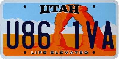 UT license plate U861VA