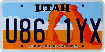 UT license plate U861YX