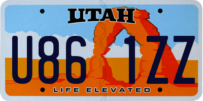 UT license plate U861ZZ