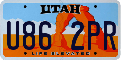 UT license plate U862PR