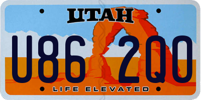 UT license plate U862QO